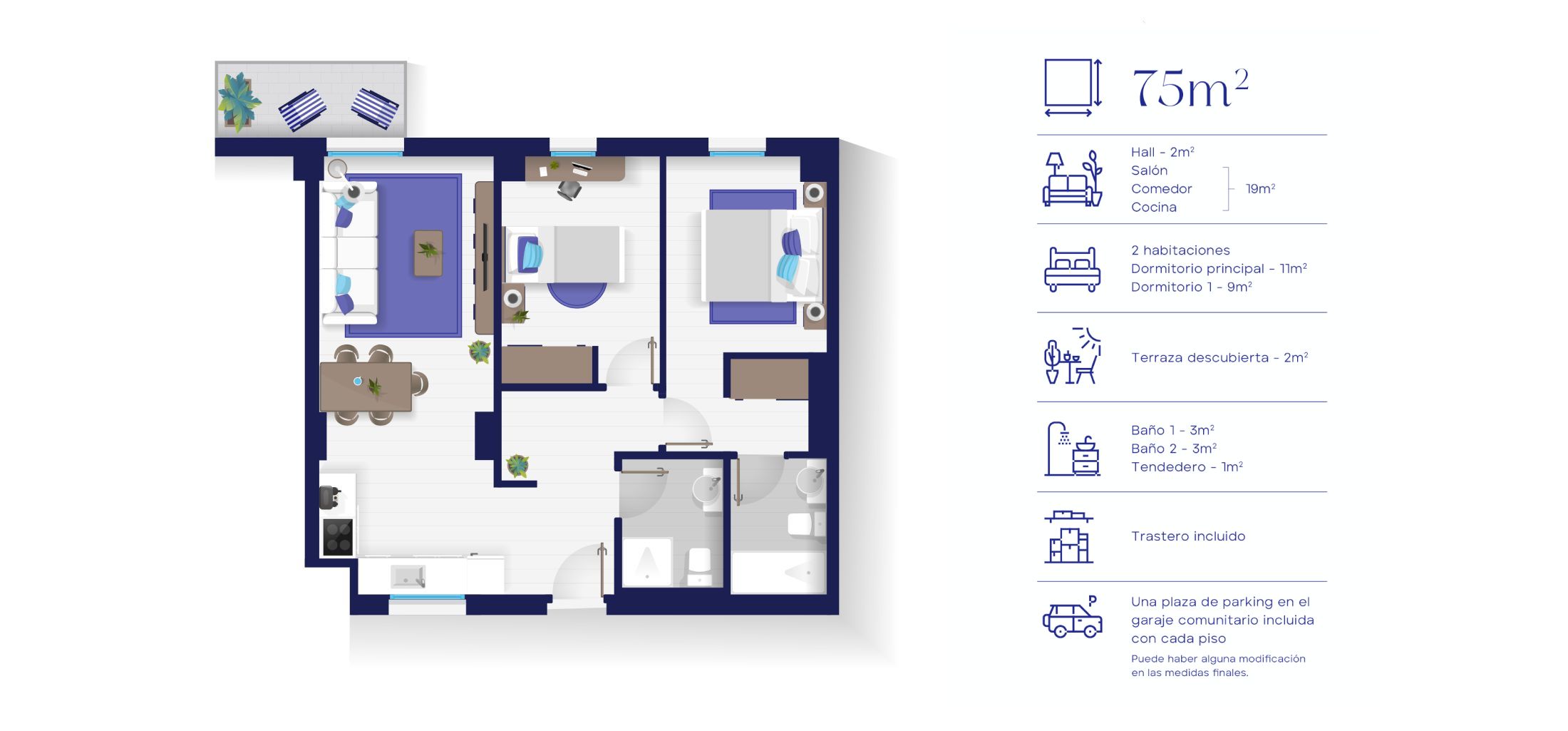 Mapa estructura vivienda | Luzzes Vallecas 