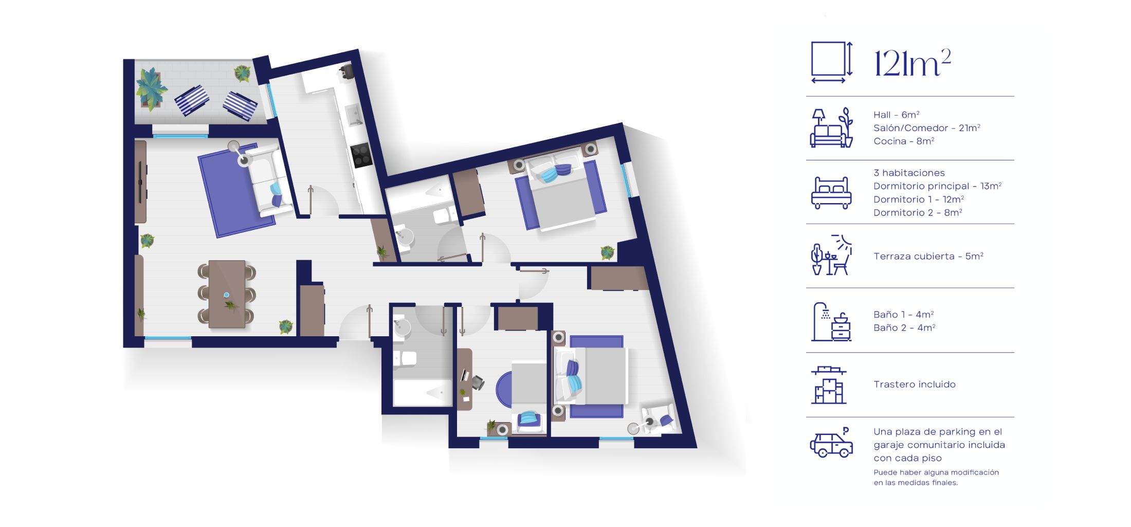 Mapa estructura vivienda | Luzzes Vallecas 