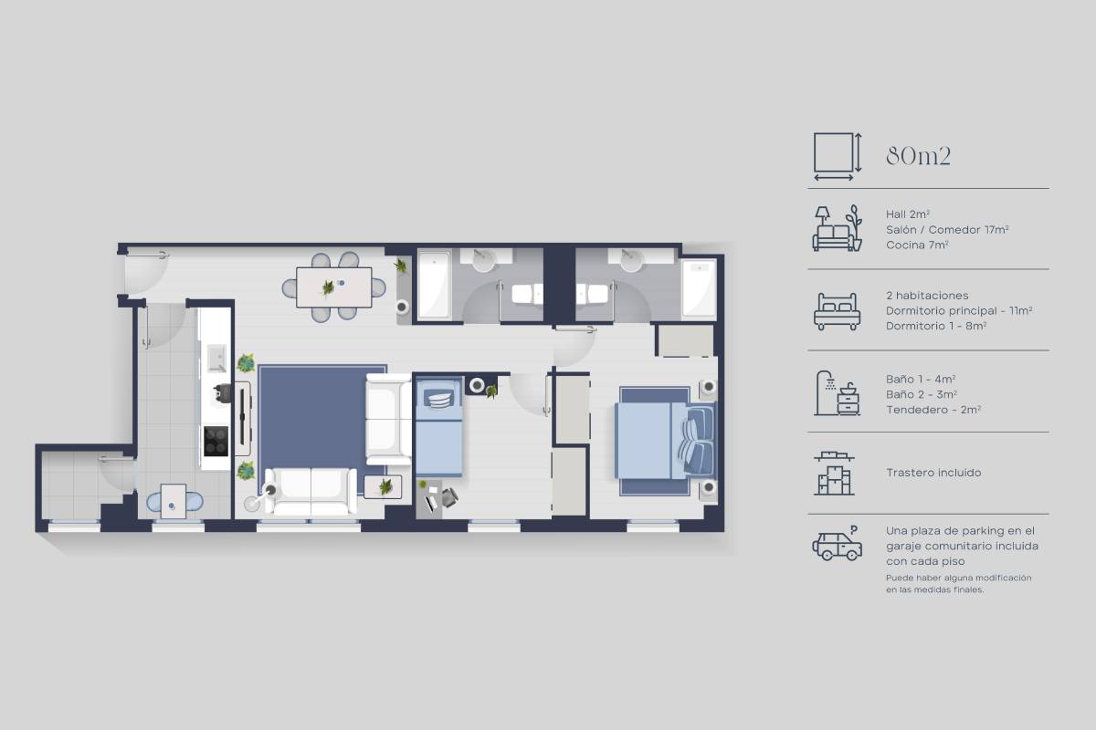 Mapa estructura vivienda | Luzzes Vallecas 