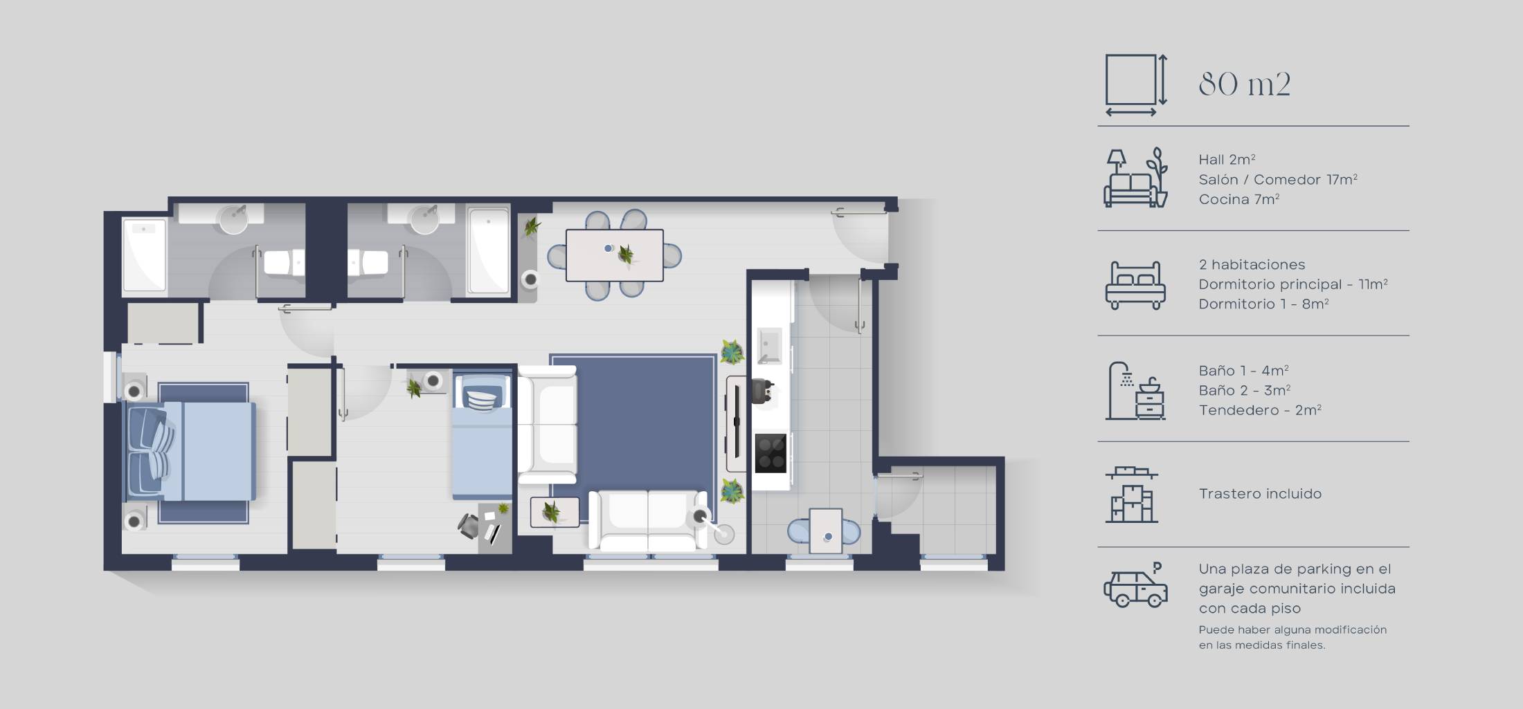 Mapa estructura vivienda | Luzzes Vallecas 