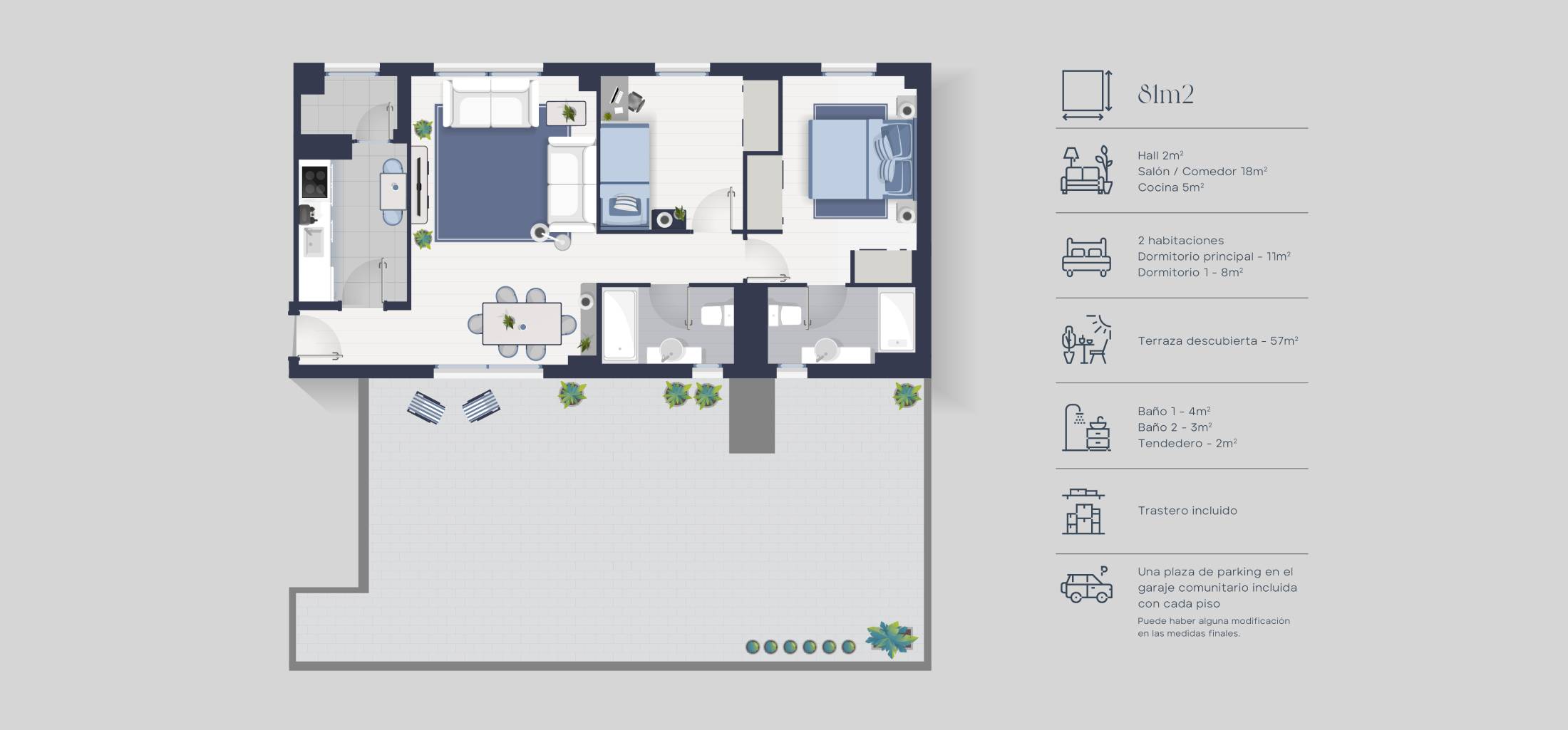 Mapa estructura vivienda | Luzzes Vallecas 